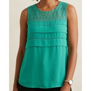 Esley Turquoise Sleeveless Top with Lace Boho Womens S